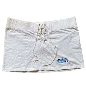 Y2K MUST POURELLE WHITE LACE-UP MINI TENNIS MINI SKIRT SIZE LARGE
